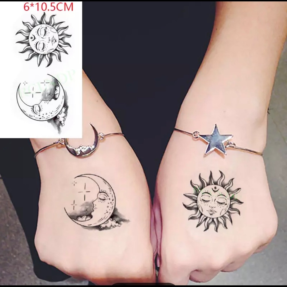 Sun and Moon Temporary Tattoo